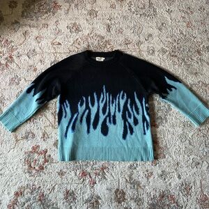 Flame Pattern Knitted Pullover Sweater